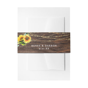 Sonnenblumen, Holz und Streichelblumen Einladungsbanderole