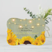 Sonnenblumen Holzleuchten werden Sie meine Brautju Einladung (Stehend Vorderseite)