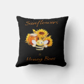 "Sonnenblumen & Honeybee" Kissen (Rückseite)