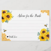 Sonnenblumen Honeycomb Brautparty Advertising Card (Vorderseite)