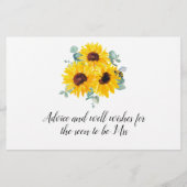 Sonnenblumen Honeycomb Brautparty Advertising Card (Rückseite)