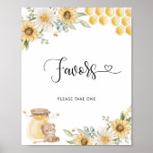 Sonnenblumen-Honigbär Geschenke Poster (Vorne)
