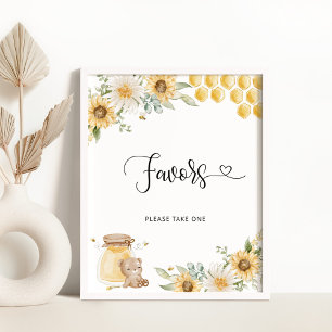 Sonnenblumen-Honigbär Geschenke Poster
