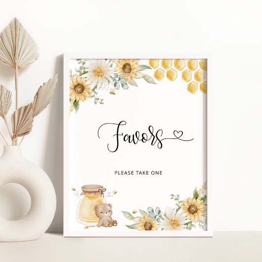 Sonnenblumen-Honigbär Geschenke Poster