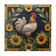 Sonnenblumen-Huhn - Braune Henne und gelbe Sonnenb