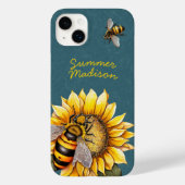 Sonnenblumen Hummeln Blumengrün Name Case-Mate iPhone Hülle (Rückseite)