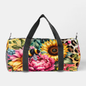 Sonnenblumen, Hummeln Duffle Bag (Rückseite)