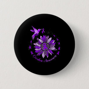 Sonnenblumen Hummingbird Lila Ribbon Überdosierung Button