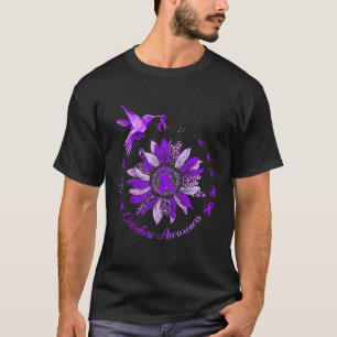 Sonnenblumen Hummingbird Lila Ribbon Überdosierung T-Shirt