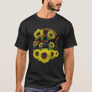Sonnenblumen Hund  Tierbesitzer Hundebesitzer Flor T-Shirt