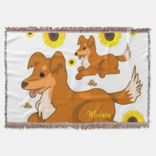Sonnenblumen-Hund-Wurfdecke Decke