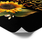 Sonnenblumen Hunde Mama mit Tattoos Hübsche Augen Poster (Ecke)