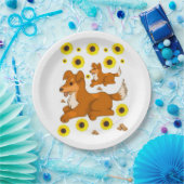 Sonnenblumen-Hunde-Papierteller Pappteller (Party)