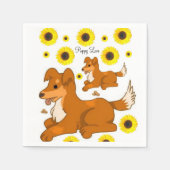 Sonnenblumen Hundepapier Napkins Serviette (Vorderseite)