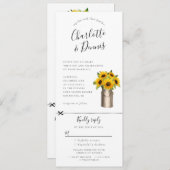 Sonnenblumen i Milchbucket Einladung w uAwg. (Vorne/Hinten)