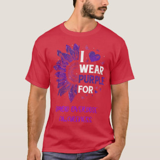 Sonnenblumen I Tragen Lila Ribbon Opioid Überdosie T-Shirt