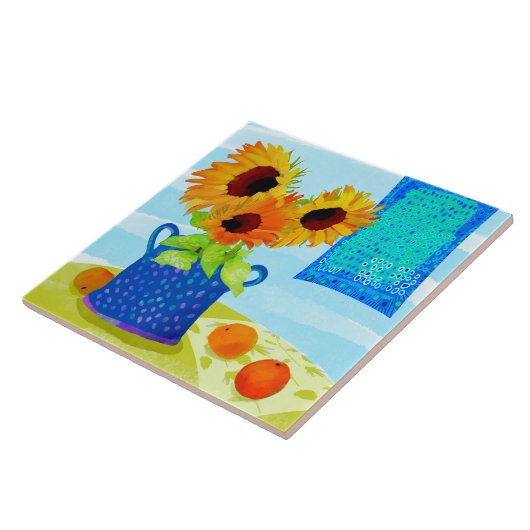 Sonnenblumen II Keramik Küche Tile Fliese (Seite)