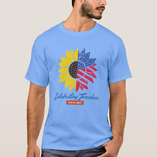 Sonnenblumen-Illustration 4. Juli T-Shirt