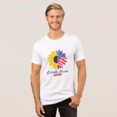 Sonnenblumen-Illustration 4. Juli Tri-Blend Shirt (Vorderseite voll)