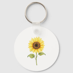 Sonnenblumen-Illustration — Helle botanische Kunst Schlüsselanhänger