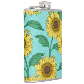 Sonnenblumen Illustration Mode Wiederholung Muster Flachmann (Rechts)
