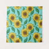 Sonnenblumen-Illustration tanzt in diesem nahtlose Wandteppich (Vorderseite (Horizontal))