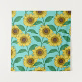 Sonnenblumen-Illustration tanzt in diesem nahtlose Wandteppich (Vorderseite)