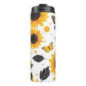 Sonnenblumen-Illustration Thermosbecher (Vorderseite)