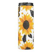 Sonnenblumen-Illustration Thermosbecher (Rückseite)