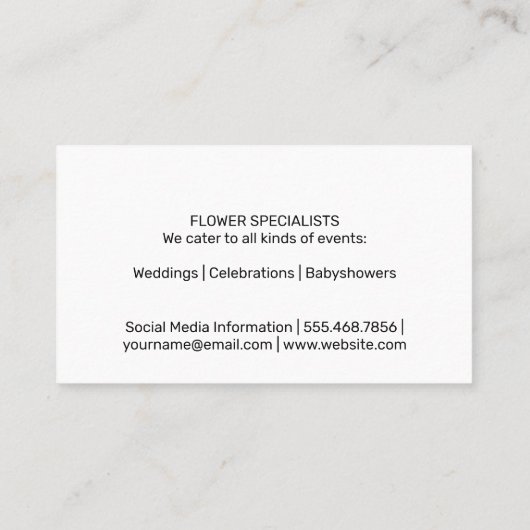 Sonnenblumen | Illustrative Blume Blumenelemente Visitenkarte (Rückseite)