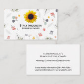 Sonnenblumen | Illustrative Blume Blumenelemente Visitenkarte (Vorne/Hinten)