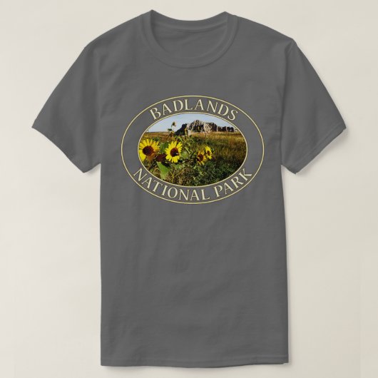 Sonnenblumen im Badlands Nationalpark in South Dak T-Shirt (Design vorne)