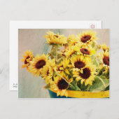Sonnenblumen im Barrel - horizontal Postkarte (Vorne/Hinten)