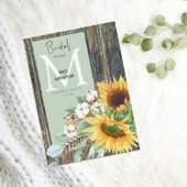 Sonnenblumen im blühenden rustikalen Brautparty Einladung