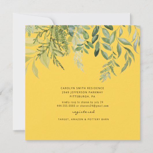 Sonnenblumen im blühenden rustikalen Foto Brautpar Einladung (Rückseite)