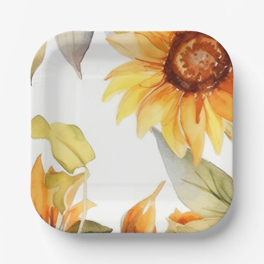 Sonnenblumen im Blut Pappteller (Vorderseite)