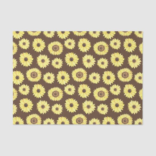 Sonnenblumen im braunen Hintergrund Seidenpapier (Vorderseite)