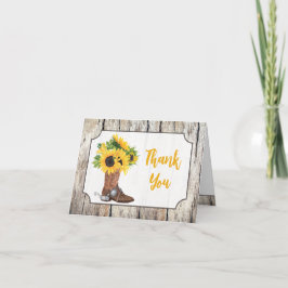 Sonnenblumen im Cowboy Boot Brautparty Danke