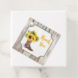 Sonnenblumen im Cowboy Boot Brautparty Danke Geschenkanhänger
