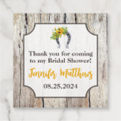 Sonnenblumen im Cowboy Boot Brautparty Danke Geschenkanhänger (Rückseite)