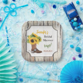 Sonnenblumen im Cowboy Boot Brautparty Pappteller (Party)