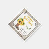 Sonnenblumen im Cowboy Boot Brautparty Serviette (Ecke)