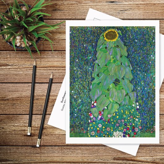 Sonnenblumen im Garten Gustav Klimt Postkarte