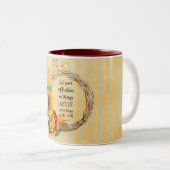 Sonnenblumen im Herbst mit Bibelverse-Zitat Zweifarbige Tasse (VorderseiteRechts)