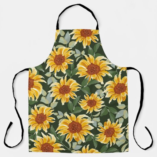 Sonnenblumen im Herbst oder Frühling mit grünem Hi Schürze (Vorderseite)