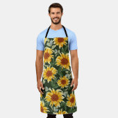 Sonnenblumen im Herbst oder Frühling mit grünem Hi Schürze (Getragen)