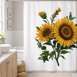 Sonnenblumen im Hintergrund malen Duschvorhang