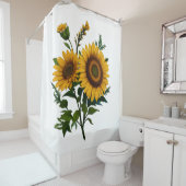 Sonnenblumen im Hintergrund malen Duschvorhang (Beispiel)