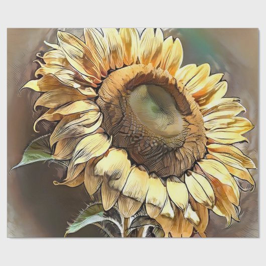 Sonnenblumen im Märchen Kunst, Dichtung und Musik Geschenkpapier (Flach)