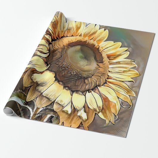 Sonnenblumen im Märchen Kunst, Dichtung und Musik Geschenkpapier (Ungerollt)